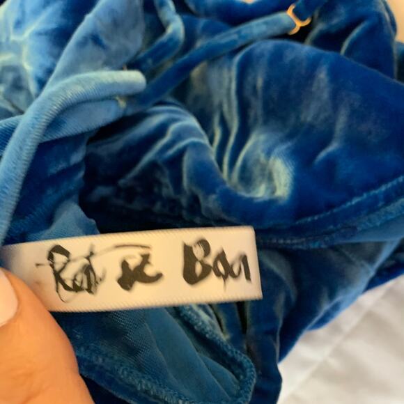 Rat & Boa Sahara Blue Velvet Dress Gown Maxi Womens Small - Picture 12 of 15